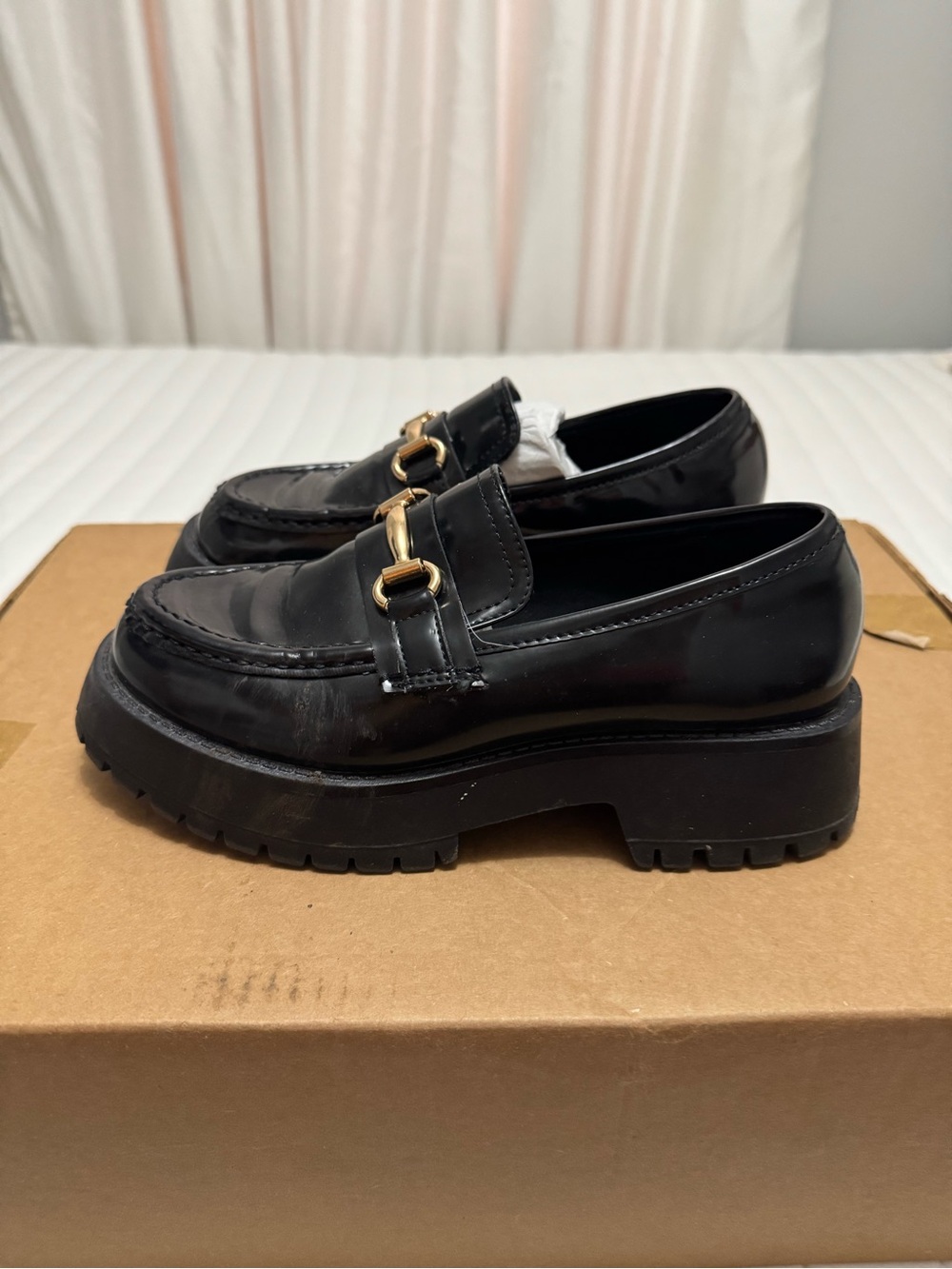 ASOS Monster Chunky Lug Sole Loafers with Gold Bit Hardware